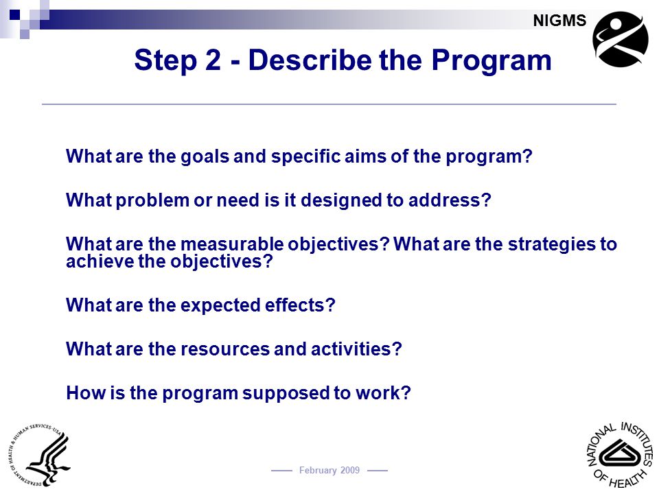 Step 2 - Describe the Program