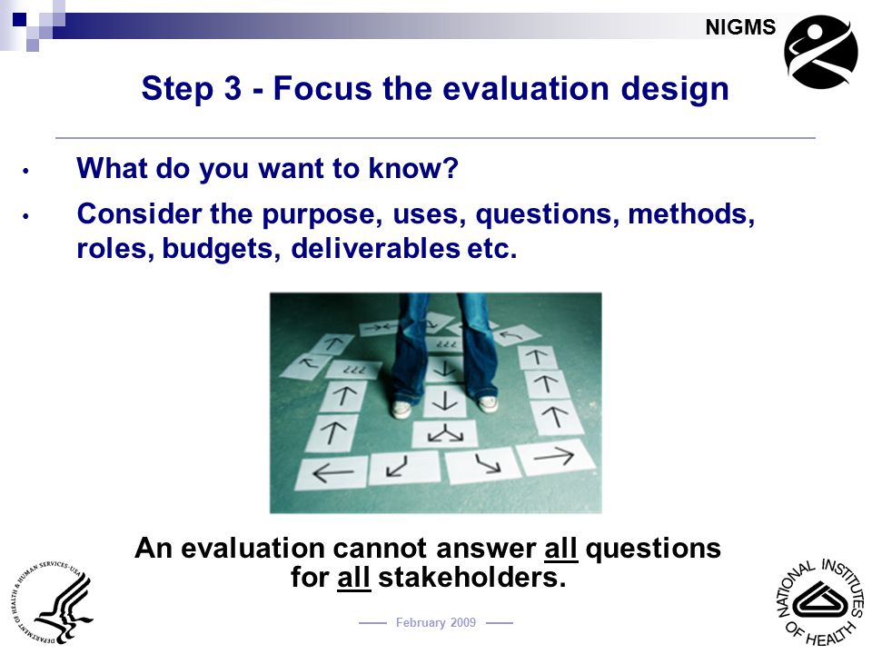 Step 3 - Focus the evaluation design