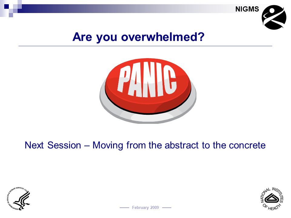 Next Session – Moving from the abstract to the concrete