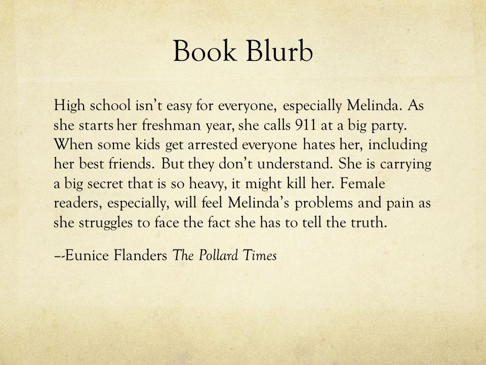 Book blurb