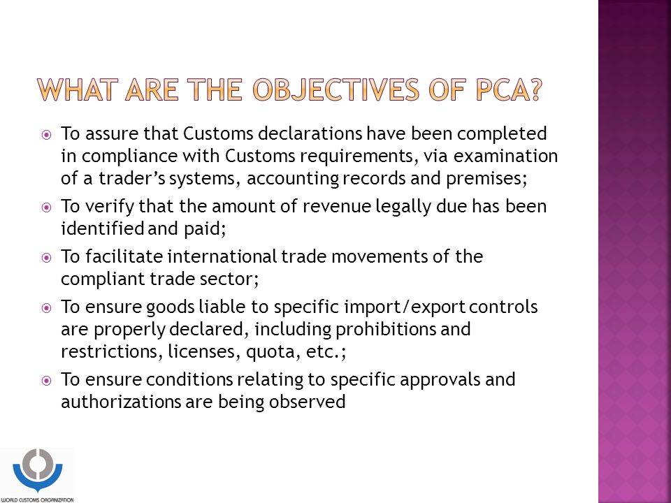 What are the objectives of PCA