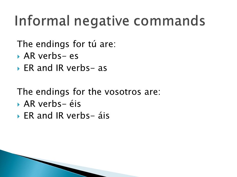 Informal negative commands