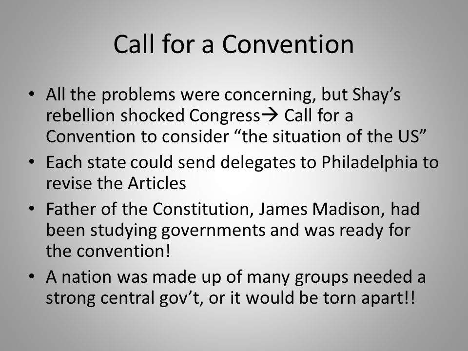 Call for a Convention