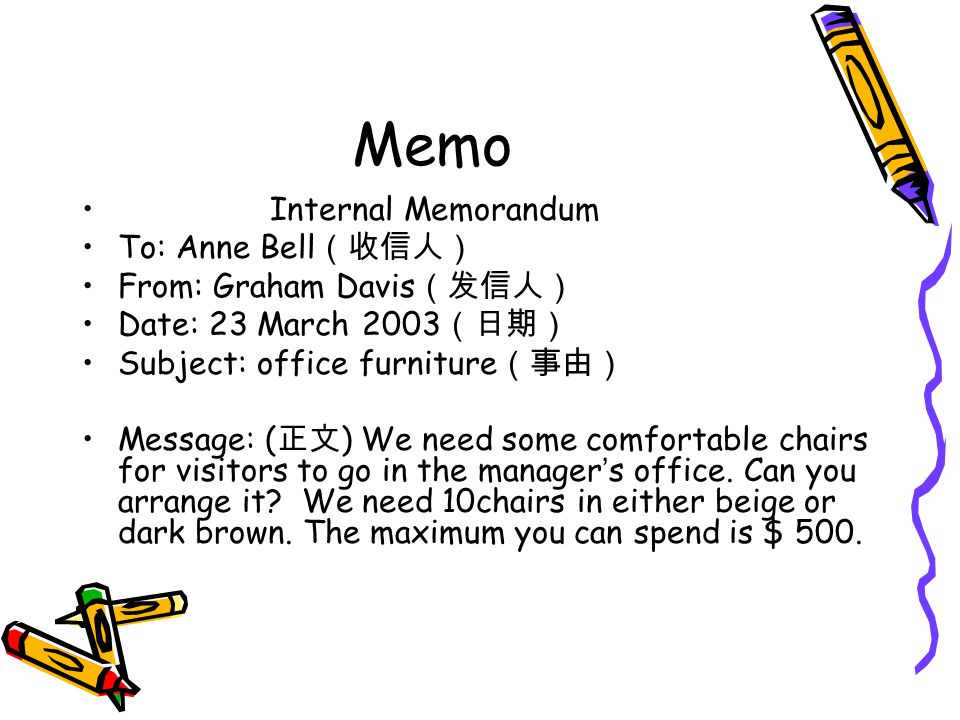 Unit2 Memos & s A memo (short for memorandum, often-called interoffice  memorandum or internal memo) is drafted for internal purposes and meets  the. - ppt video online download