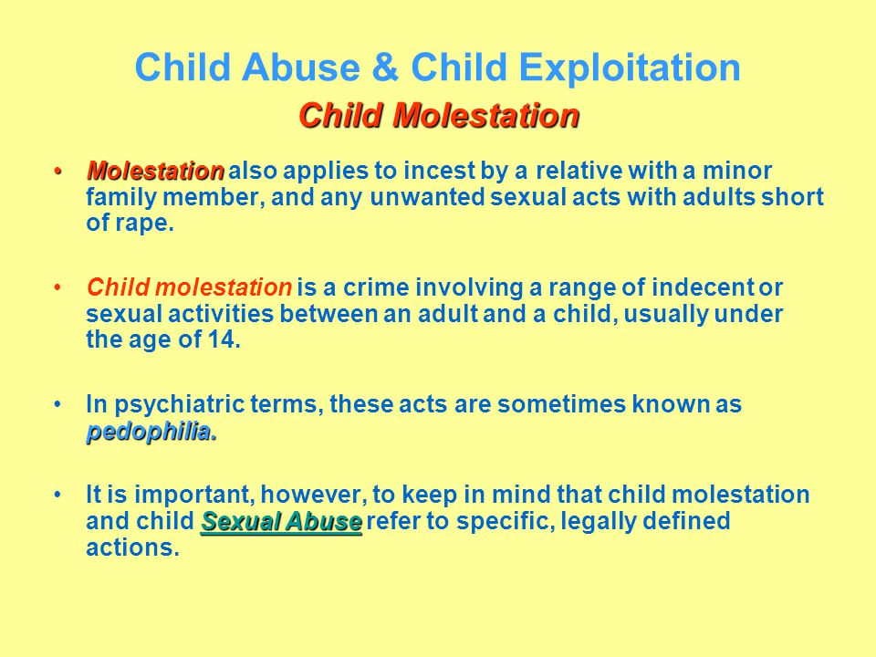 Meaning molester Molestation legal