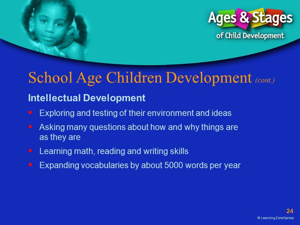 School Age Children Development (cont.)