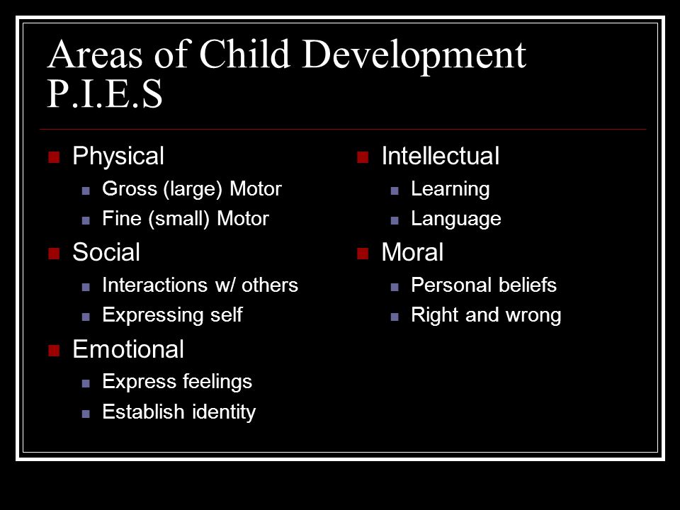 Areas of Child Development P.I.E.S