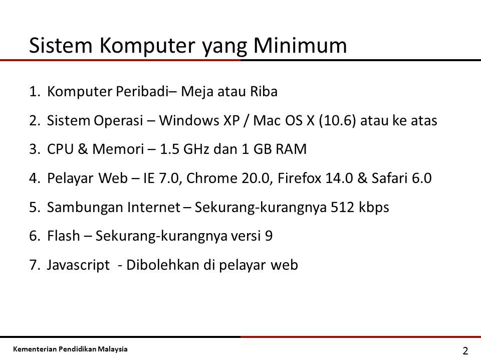 Sistem Komputer yang Minimum