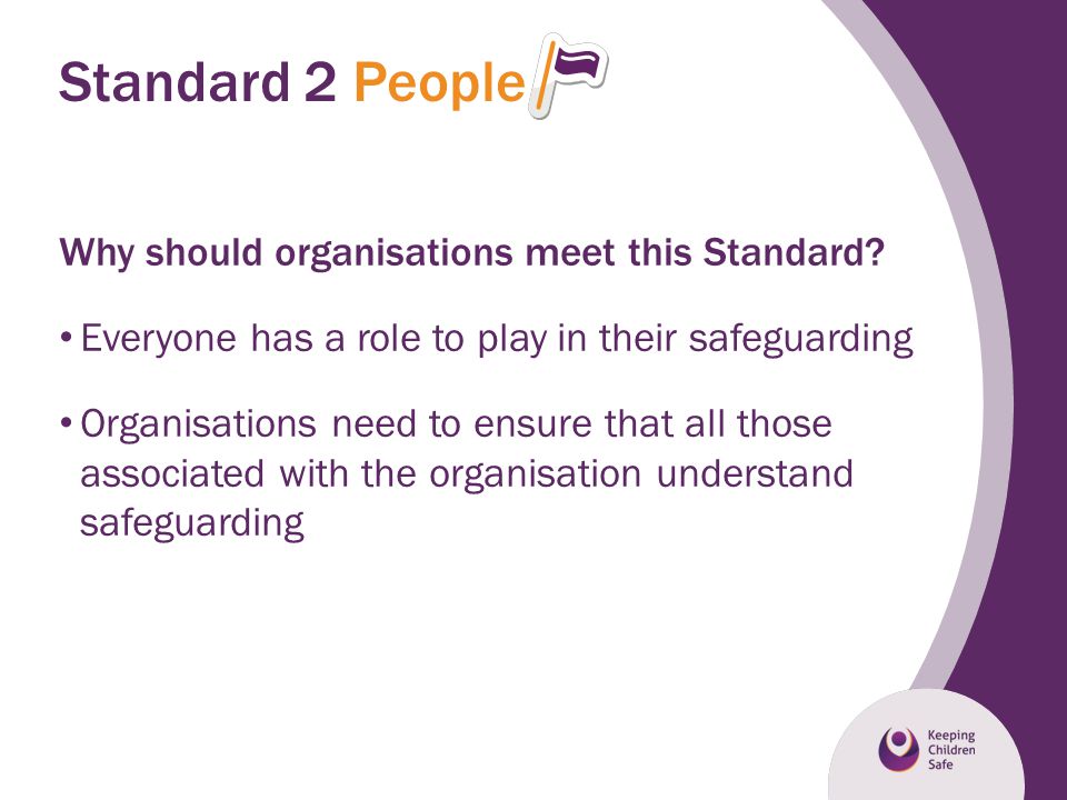 Standard 2 People Why should organisations meet this Standard