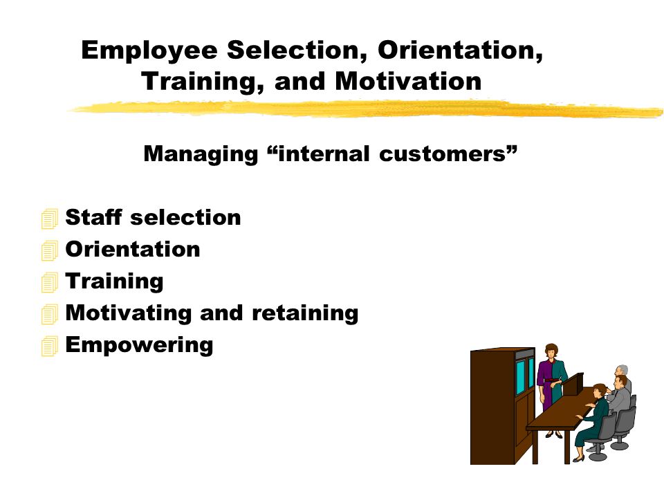 Employee Selection, Orientation, Training, and Motivation