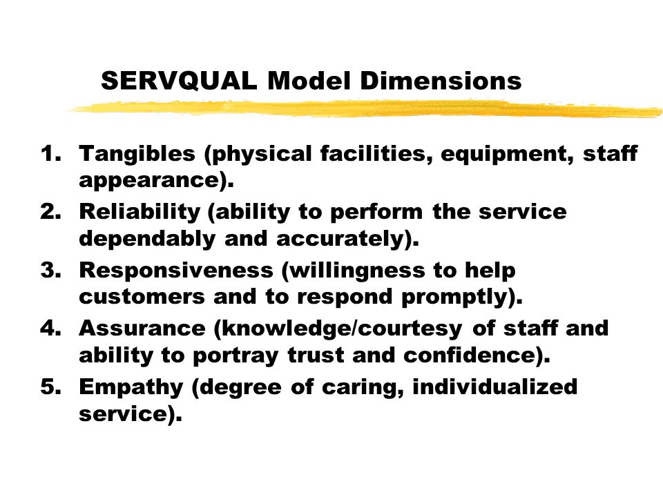 SERVQUAL Model Dimensions