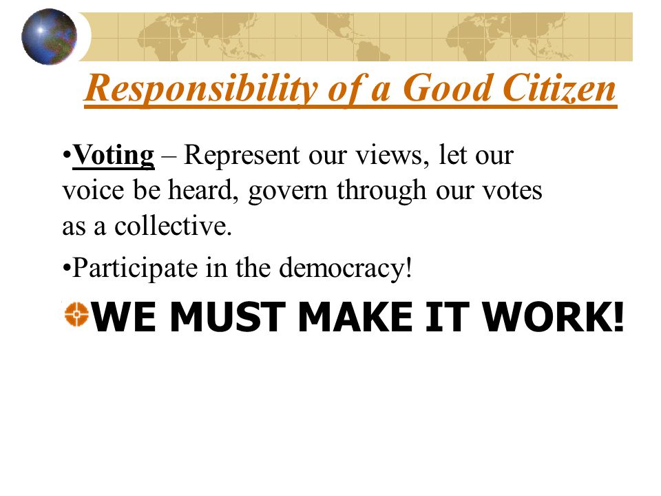 Responsibility of a Good Citizen
