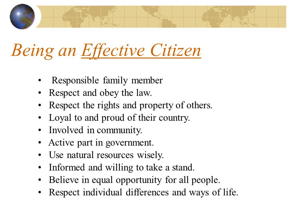 Being an Effective Citizen