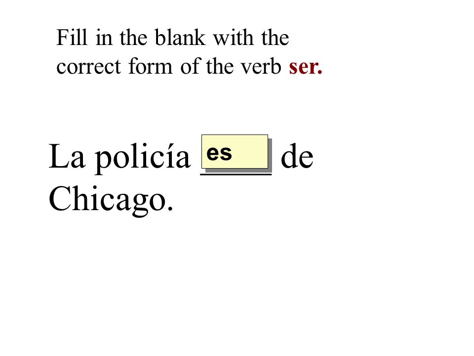 La policía ____ de Chicago.