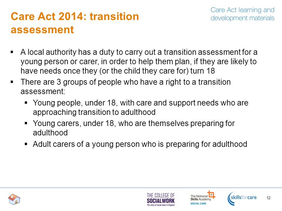 Care Act 2014: transition assessment