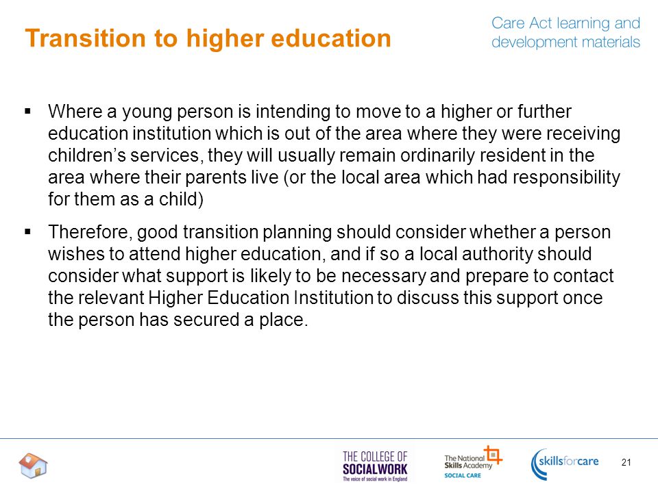 Transition to higher education