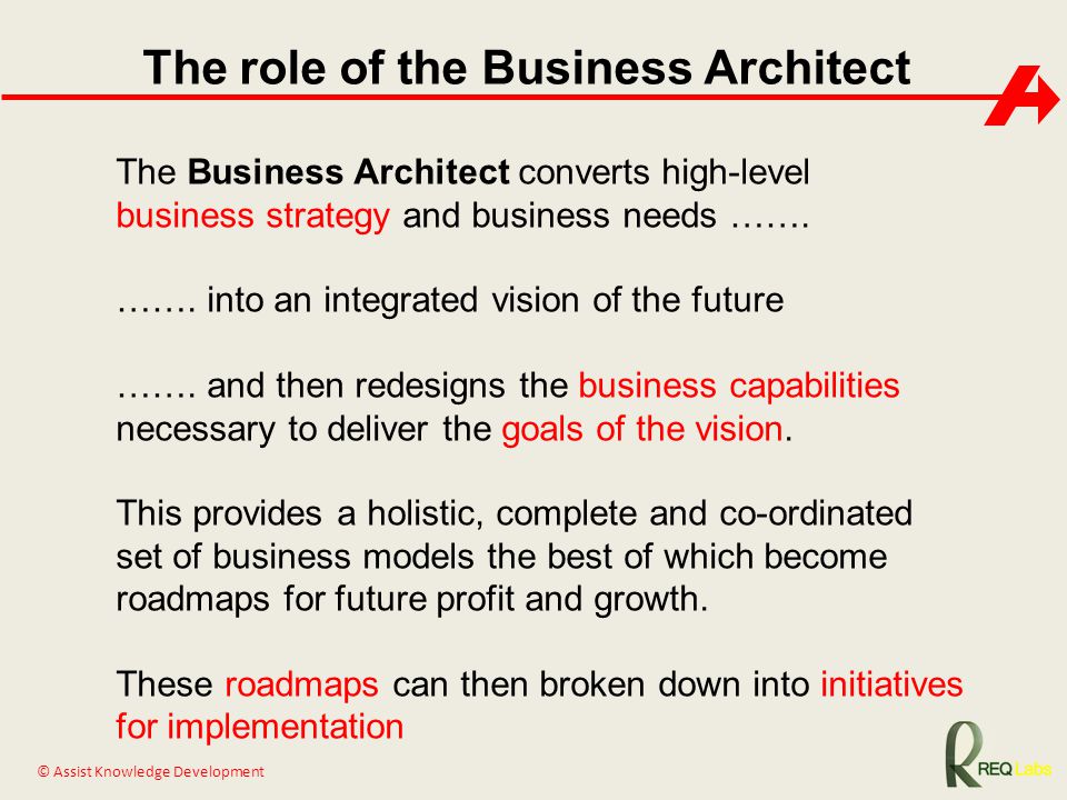 The role of the Business Architect
