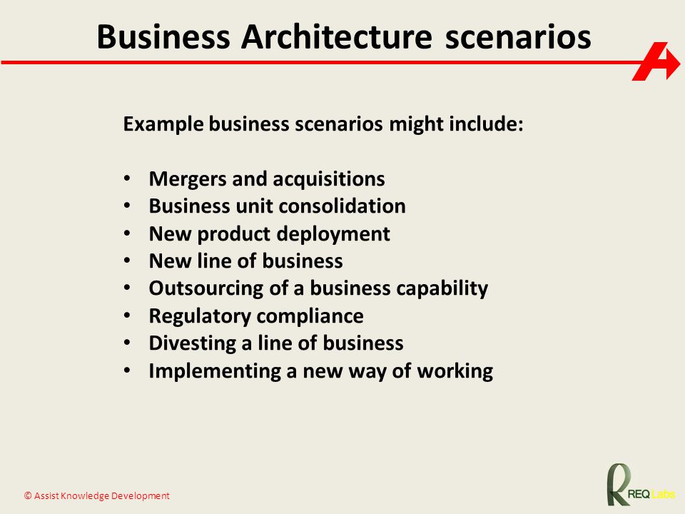 Business Architecture scenarios
