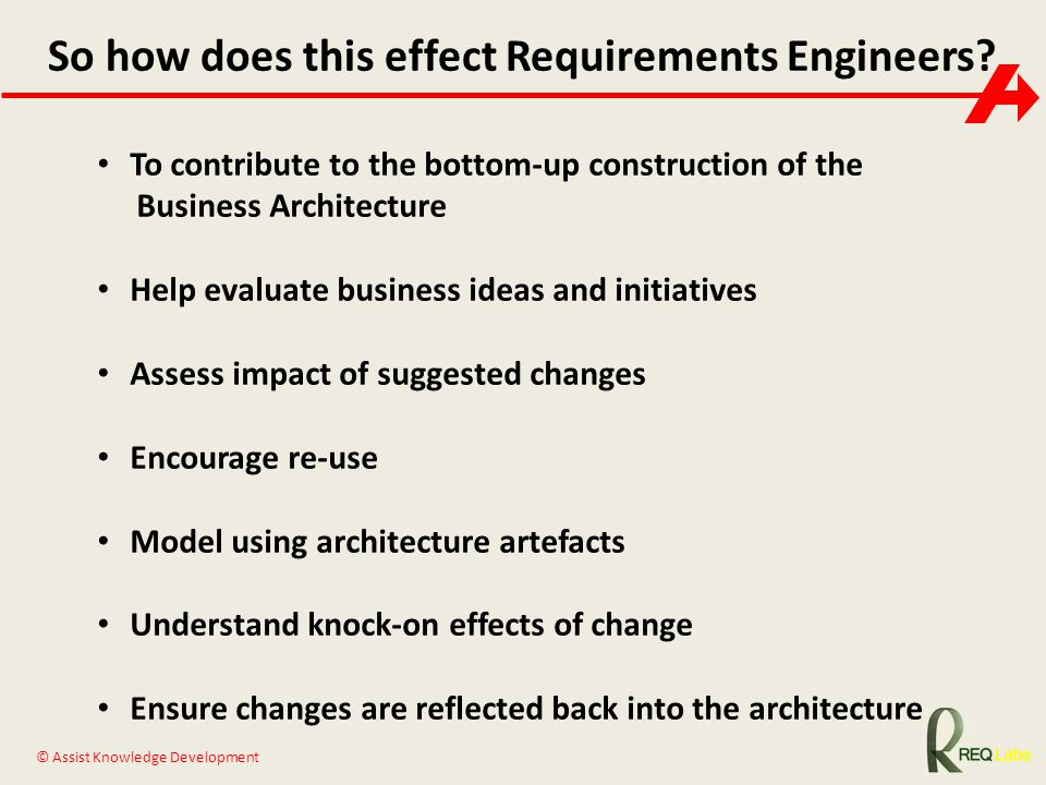 So how does this effect Requirements Engineers