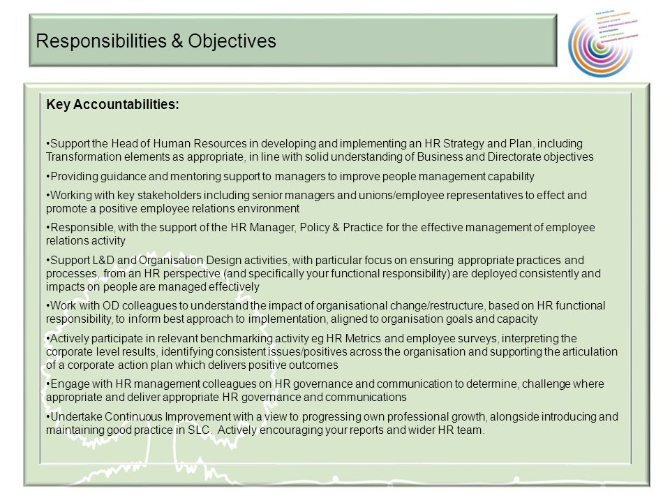 Responsibilities & Objectives