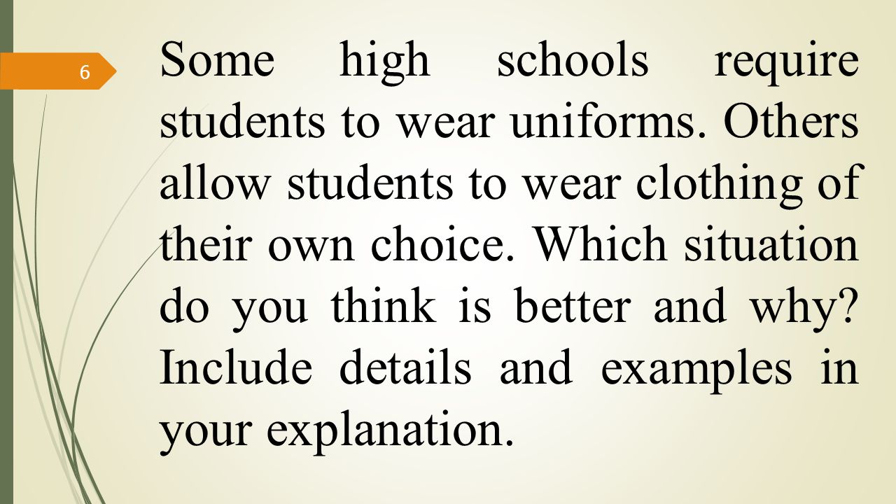 Some high schools require students to wear uniforms