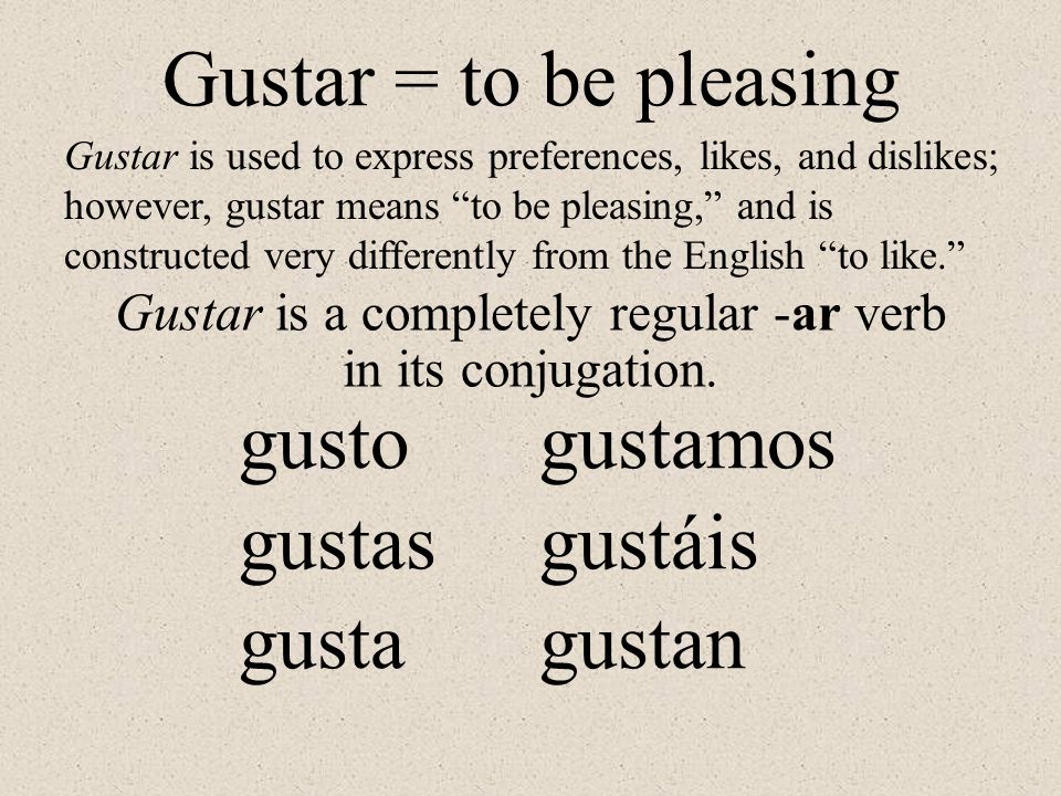 Presentation on theme: "Gustar and Similar Verbs"- Presentation t...