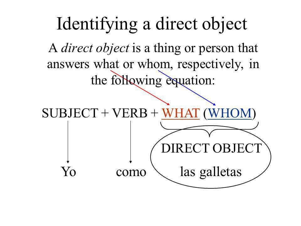Identifying a direct object