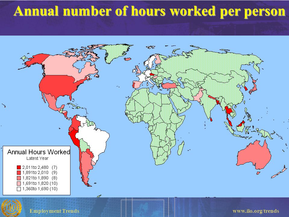 Annual number of hours worked per person