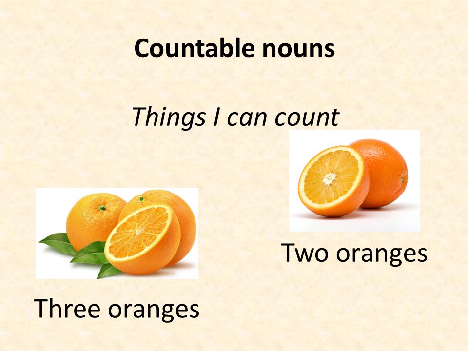 Countable nouns Things I can count