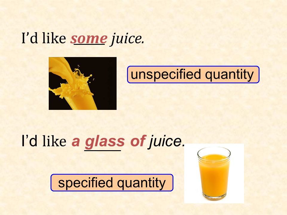 I’d like a glass of juice.