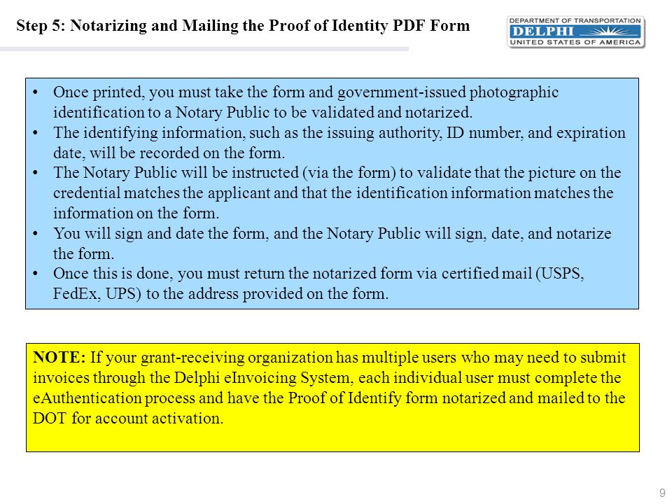 Step 5: Notarizing and Mailing the Proof of Identity PDF Form