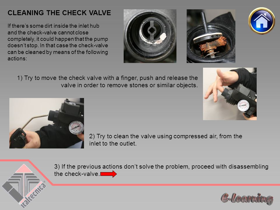 E-Learning CLEANING THE CHECK VALVE