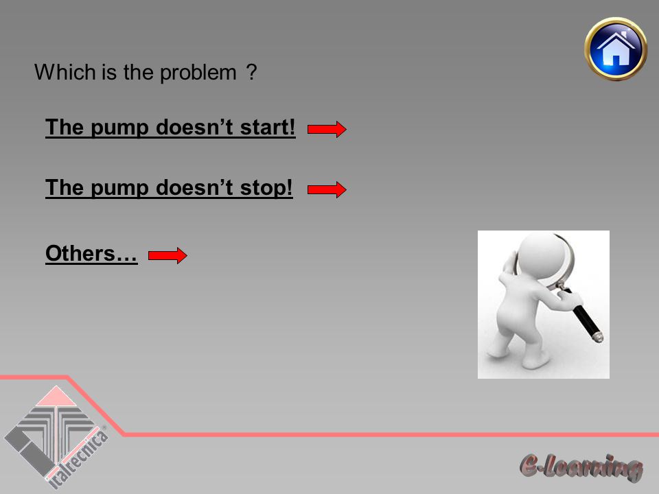 Which is the problem The pump doesn’t start! The pump doesn’t stop!