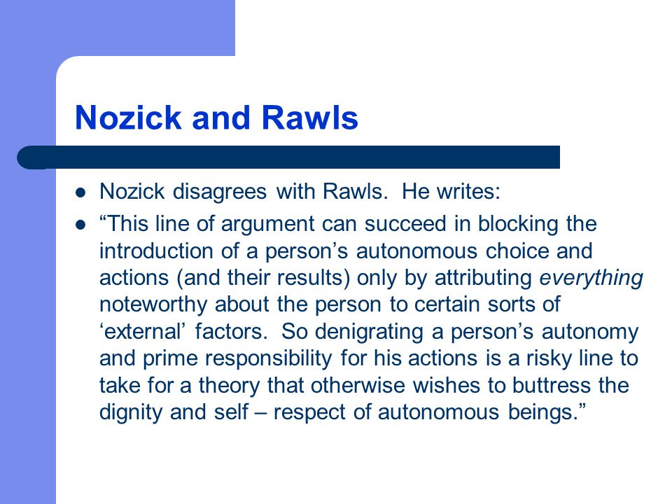 rawls and nozick compare contrast