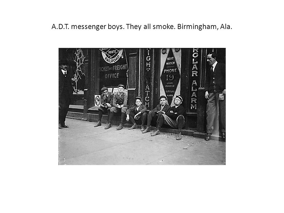 A.D.T. messenger boys. They all smoke. Birmingham, Ala.