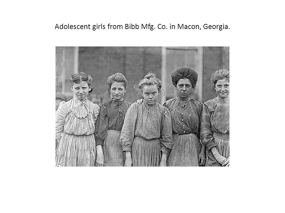 Adolescent girls from Bibb Mfg. Co. in Macon, Georgia.