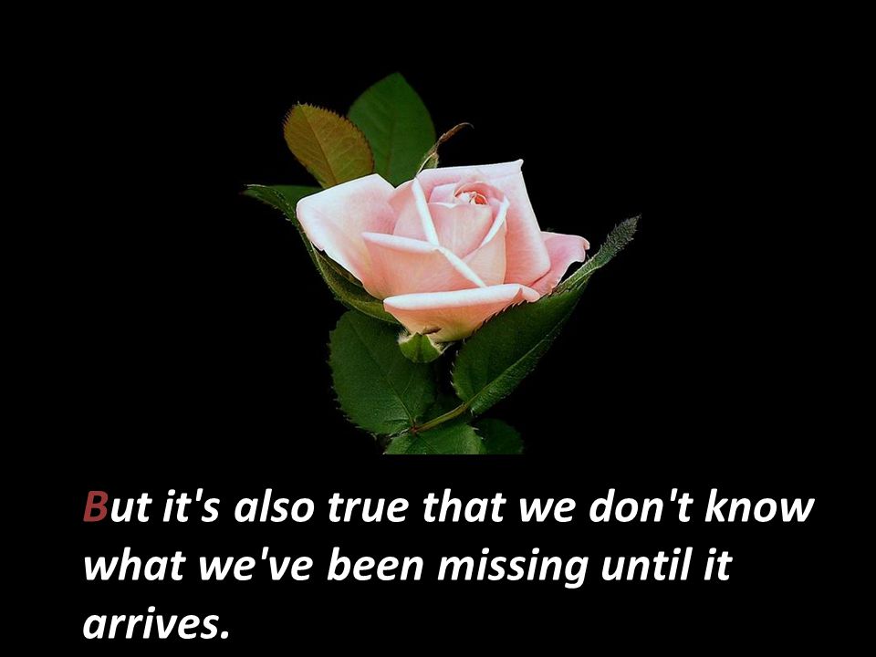 But it s also true that we don t know what we ve been missing until it arrives.