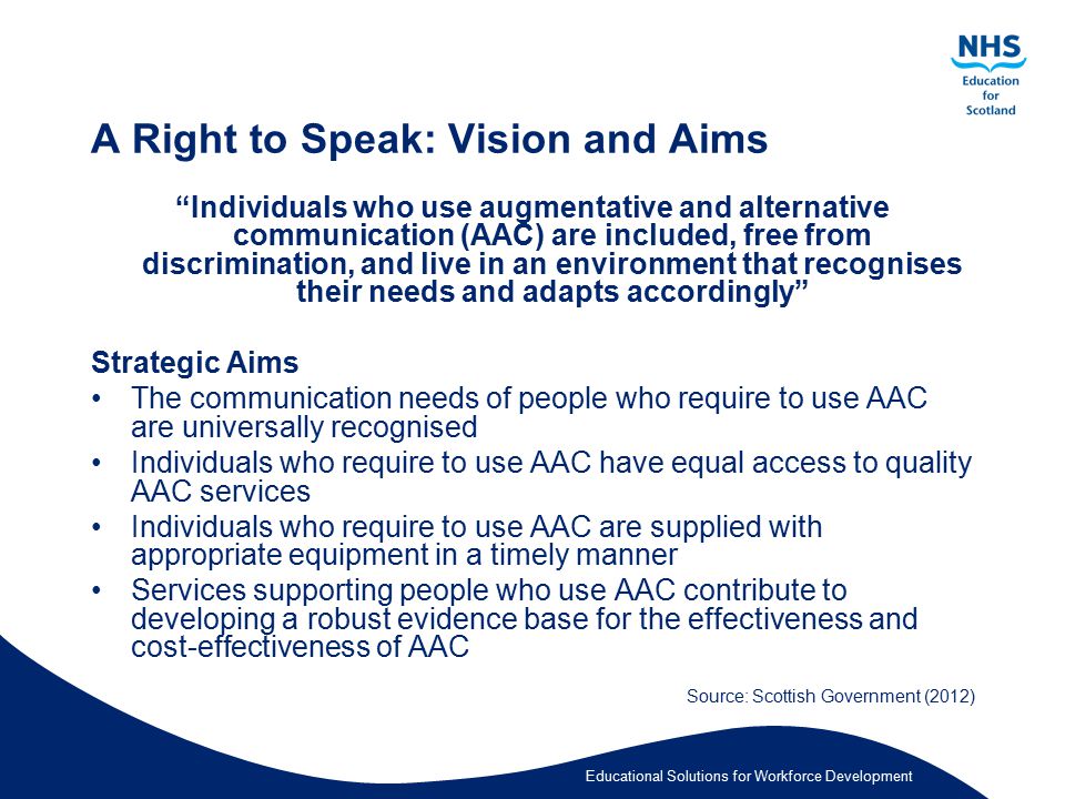 A Right to Speak: Vision and Aims