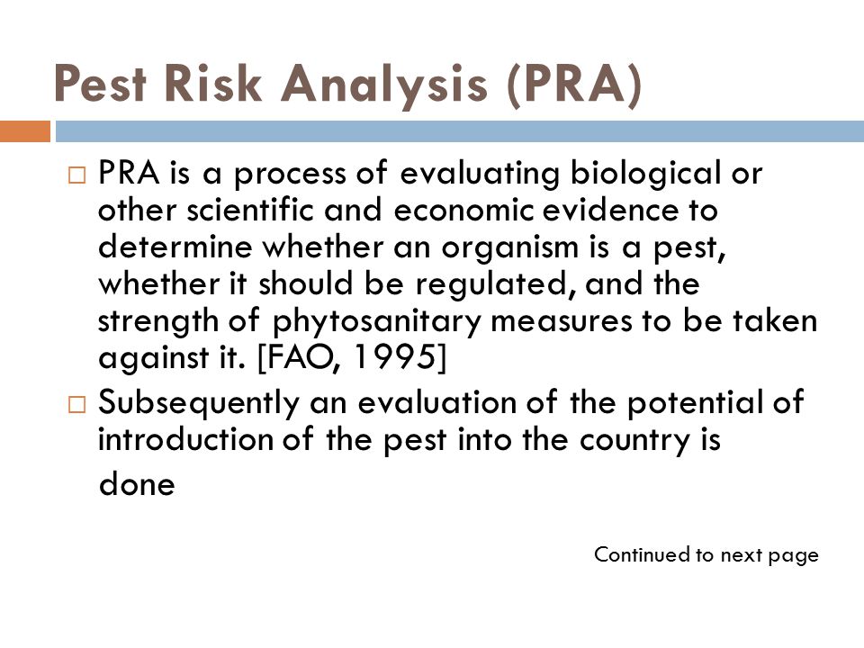 Pest Risk Analysis (PRA)