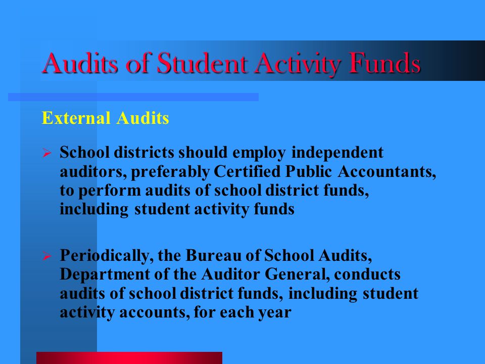 Audits of Student Activity Funds