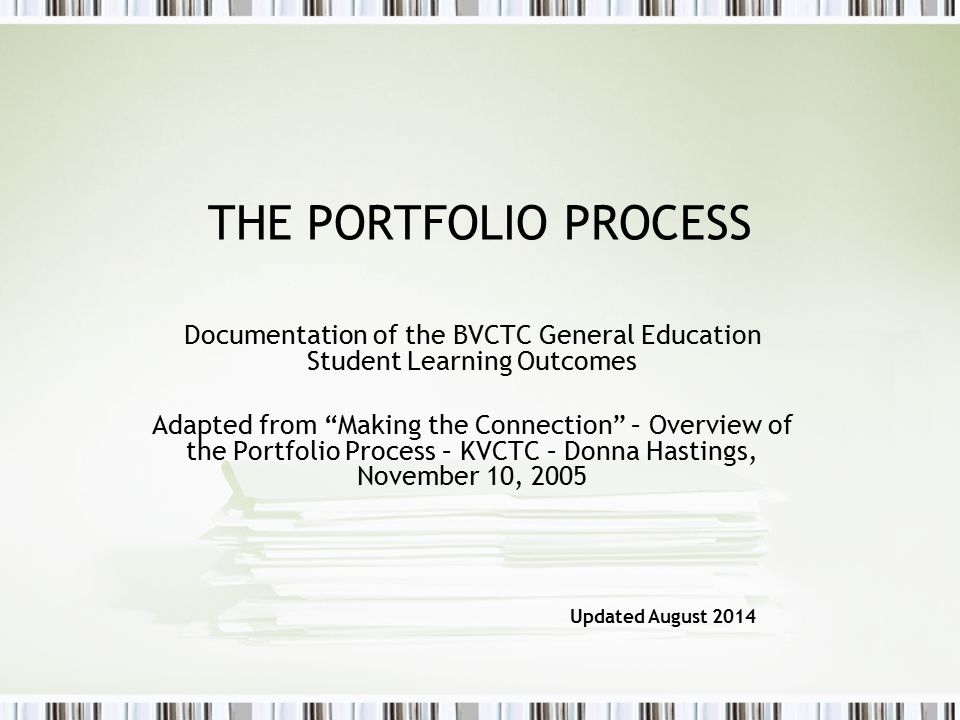 Documentation of the BVCTC General Education Student Learning Outcomes
