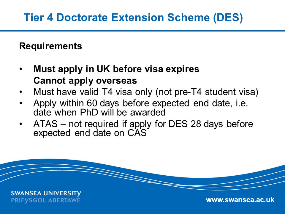 Tier 4 Doctorate Extension Scheme (DES)