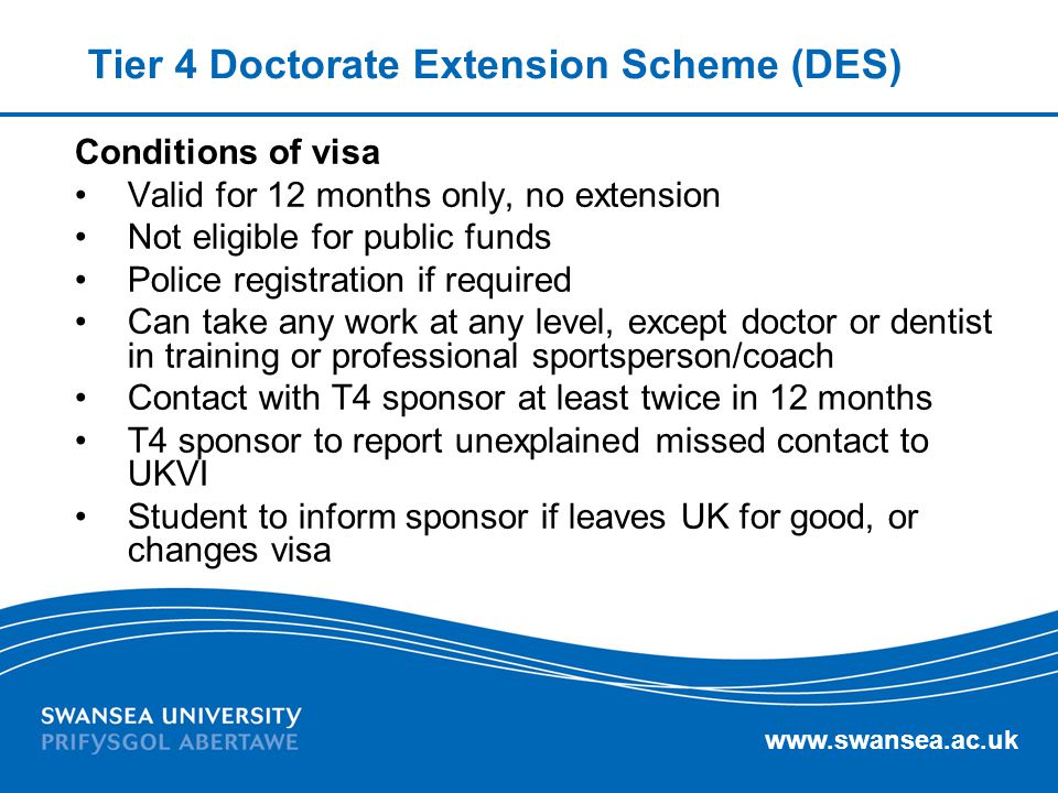 Tier 4 Doctorate Extension Scheme (DES)