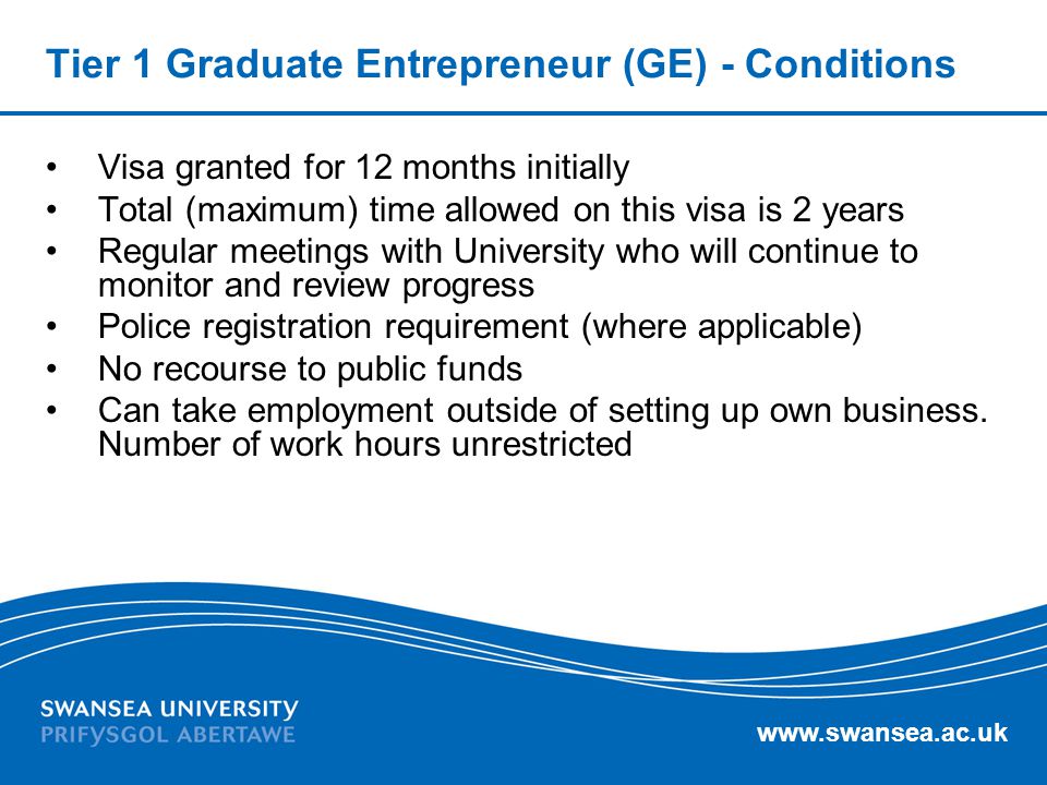 Tier 1 Graduate Entrepreneur (GE) - Conditions