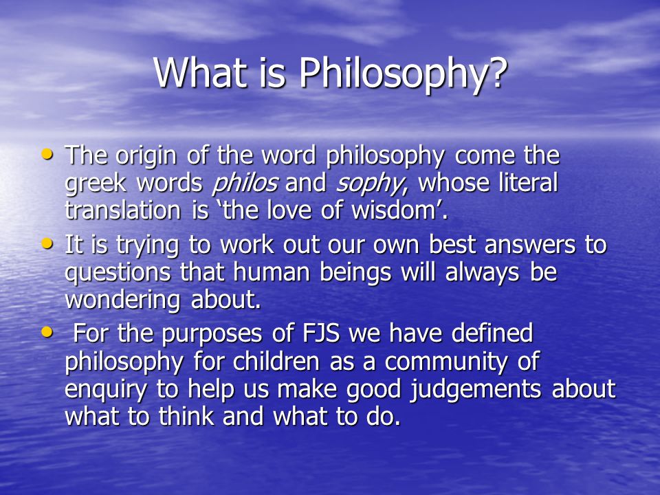 What Is Philosophy for?