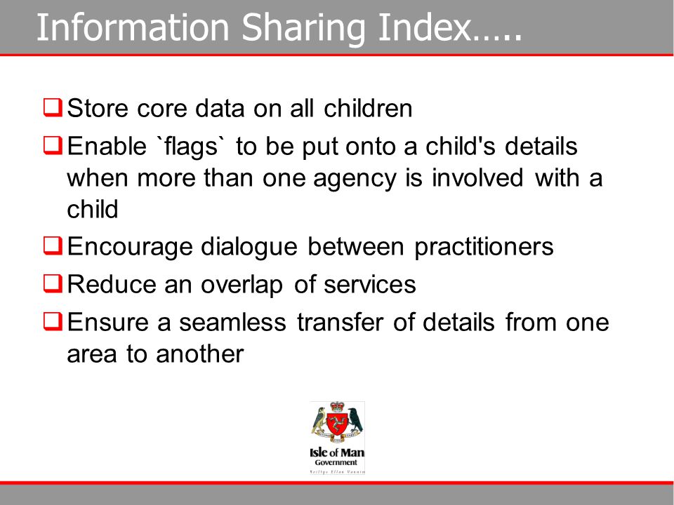 Information Sharing Index…..