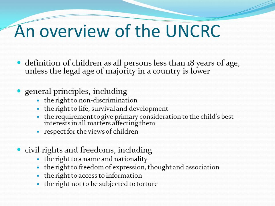 An overview of the UNCRC