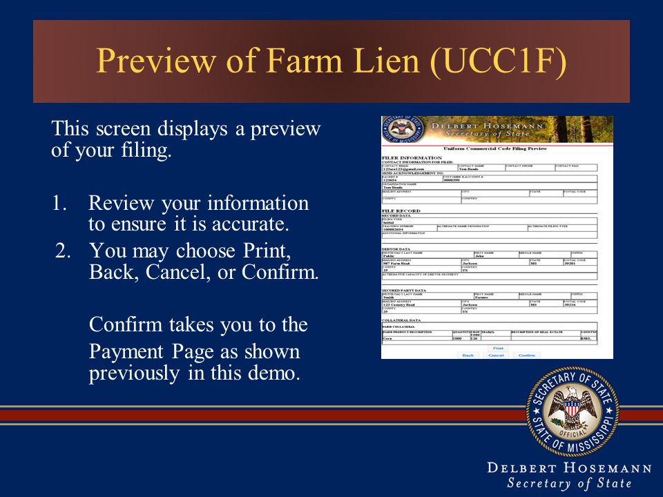 Preview of Farm Lien (UCC1F)