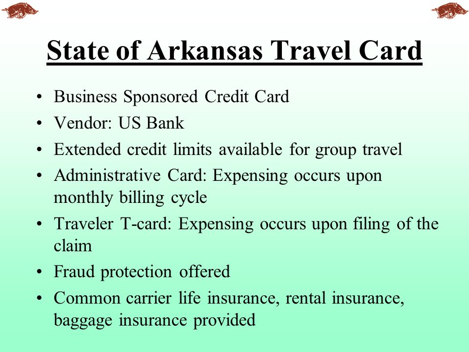 State of Arkansas Travel Card