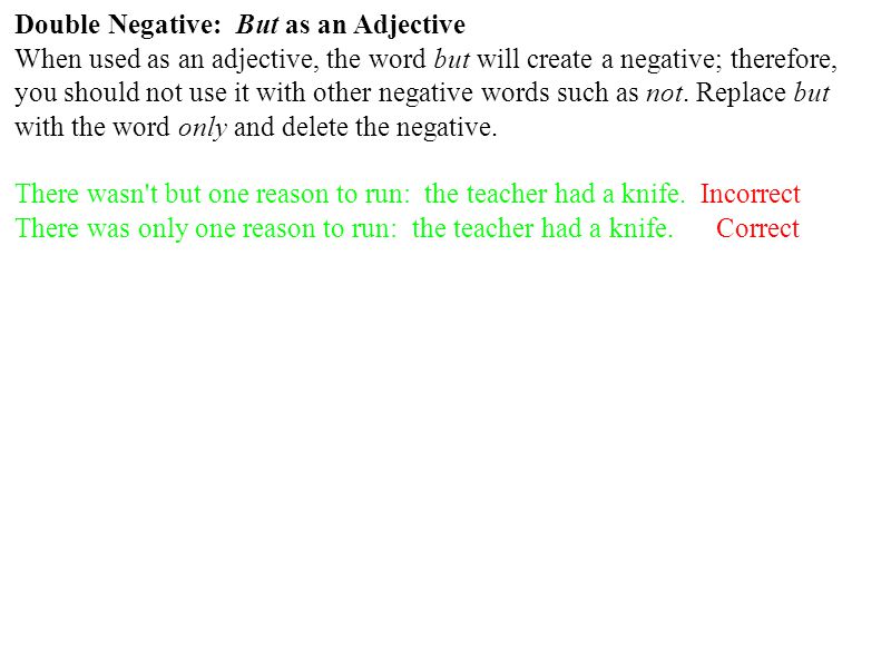Double Negative: But as an Adjective